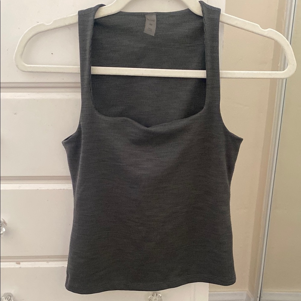 Beyond Yoga Heather Rib Square Neck Tank